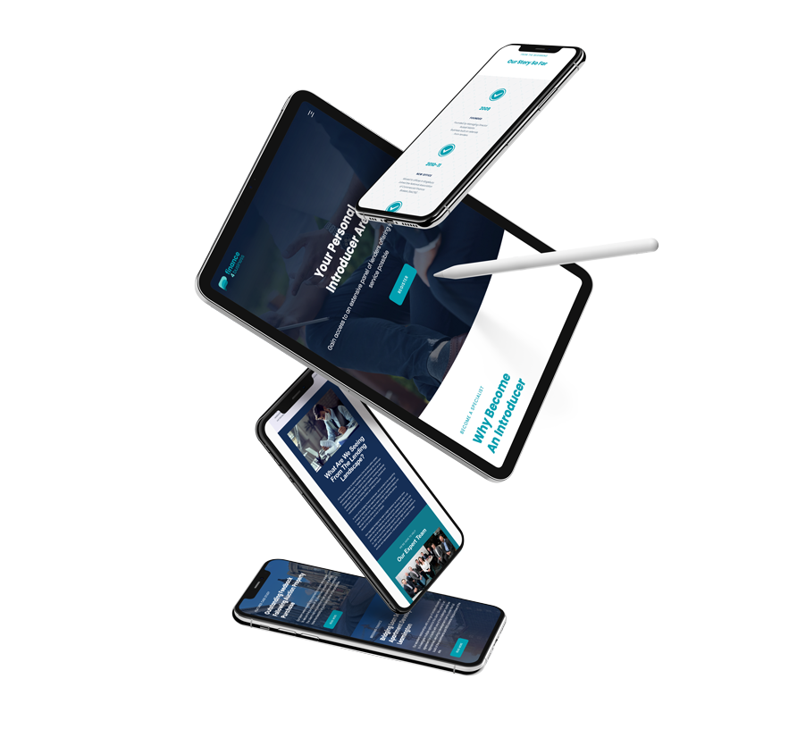 Finance For Business web design shown across a range of platforms, from Web design to Mobile design to Tablet design