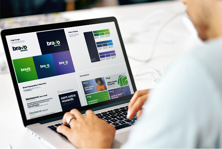 An individual browsing bravo benefits website design