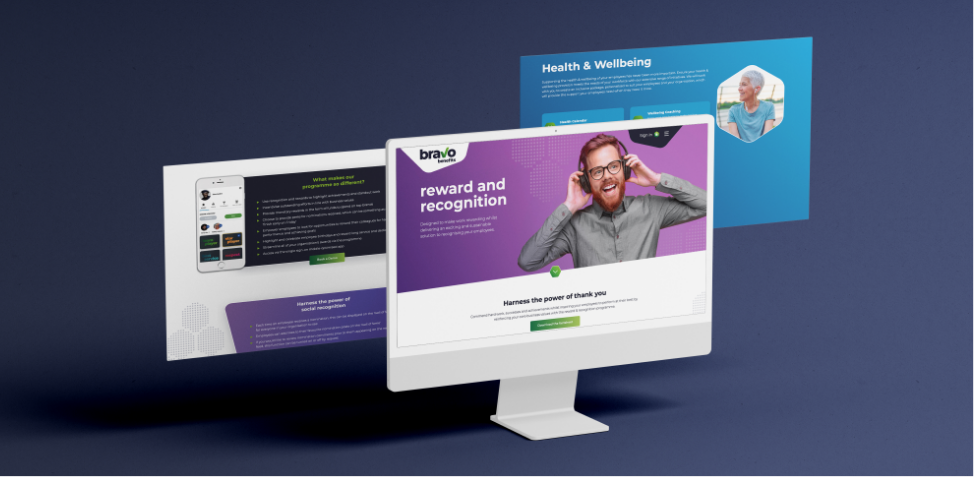 Examples of Bravo Benefits branded landing pages