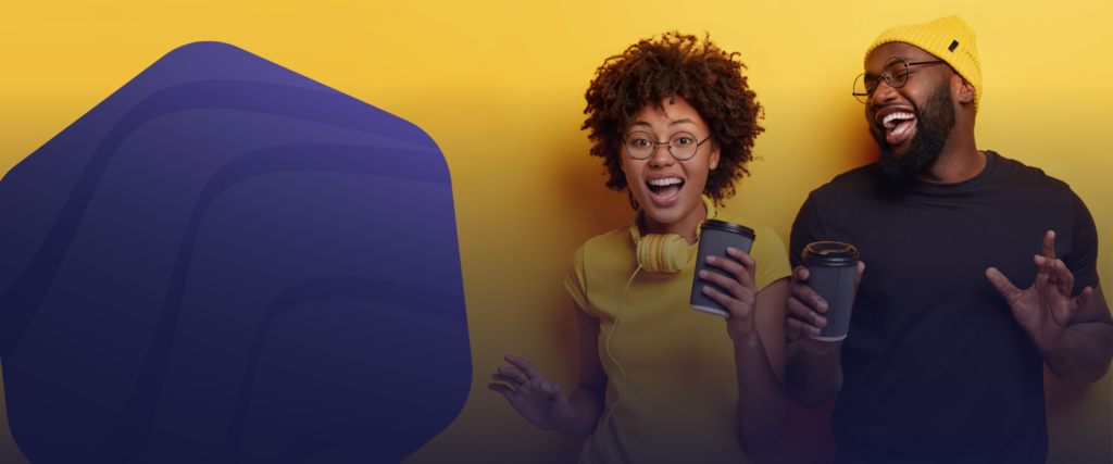 Bravo benefits branding imagery of two individuals