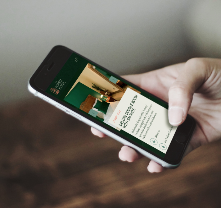 Mobile website design of the Forest Hotel website