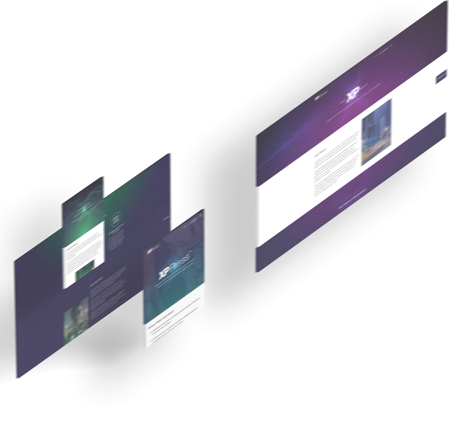 XP Group landing page website design across multiple platforms