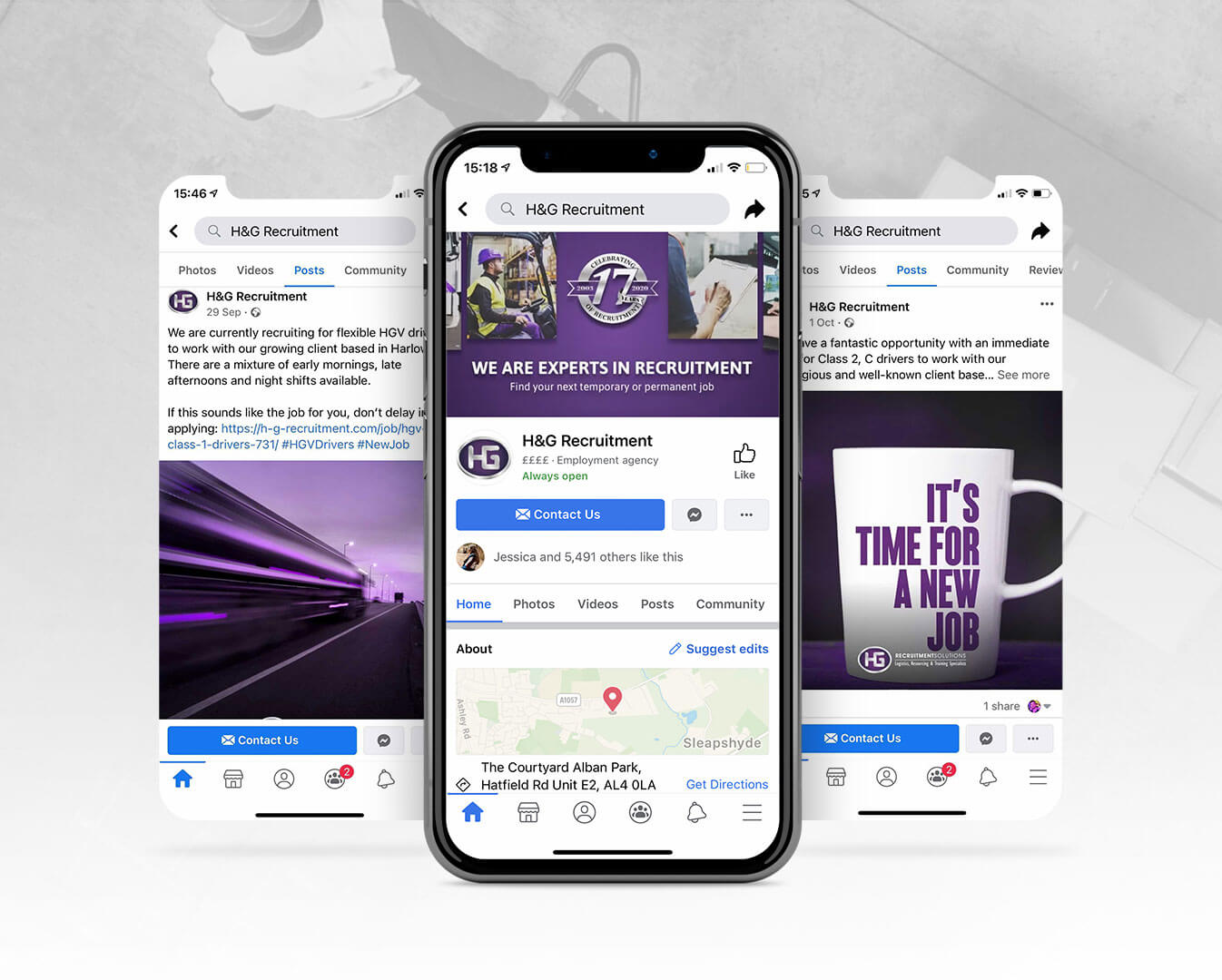 Social media branding project for H&G Recruitment