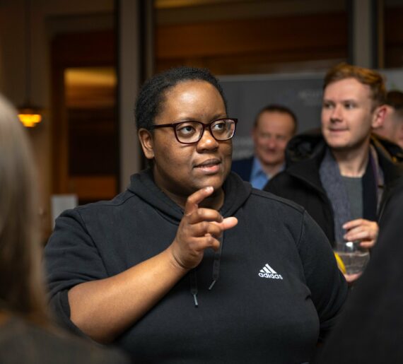 Lydia discussing digital marketing SEO at an EDGE event