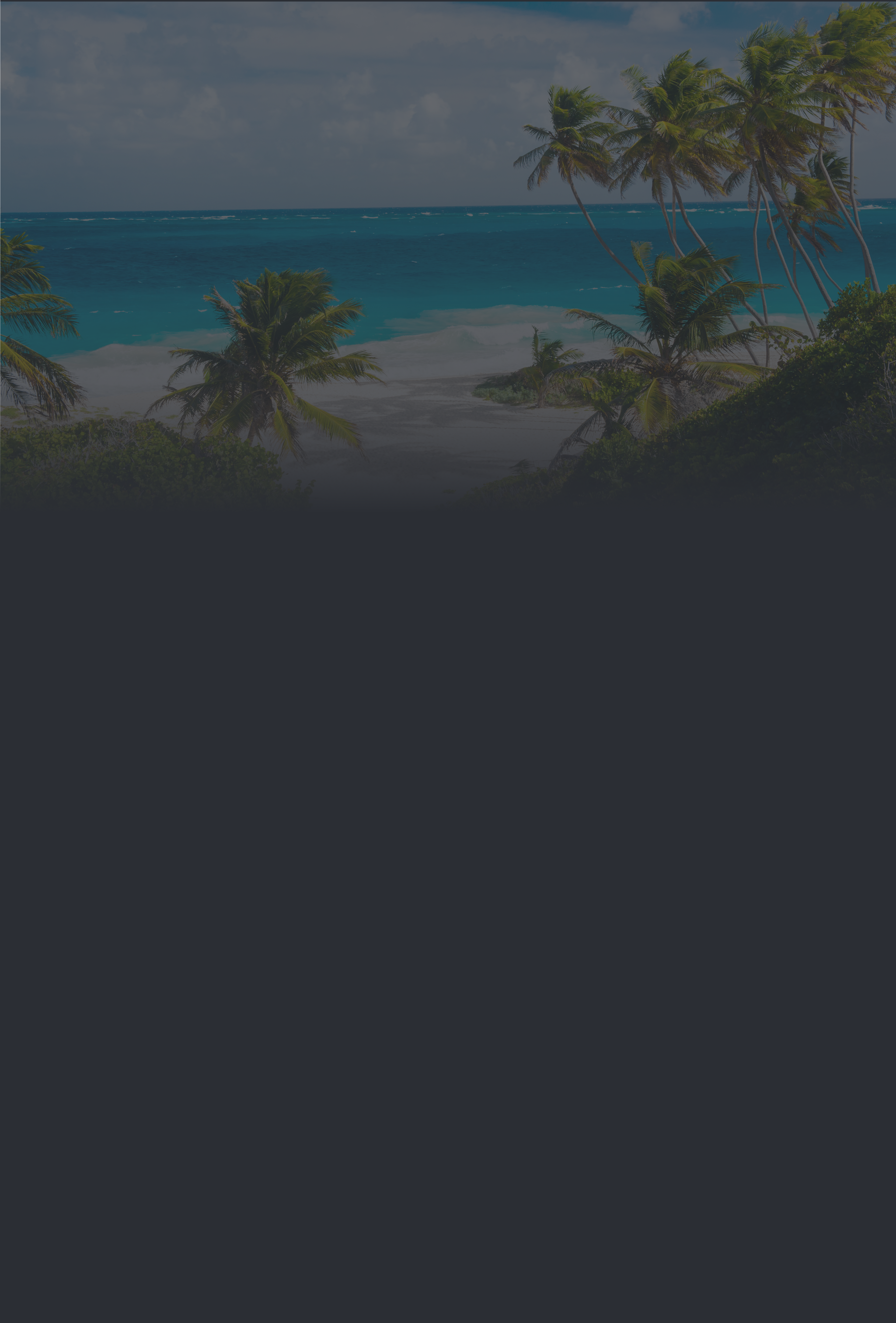 Honeymoon dreams background image of a sandy beach and blue ocean