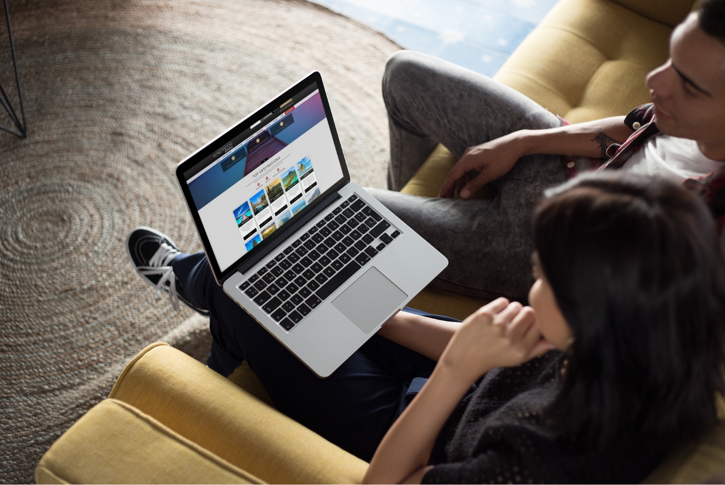 Honeymoon Dreams website design on computer screen