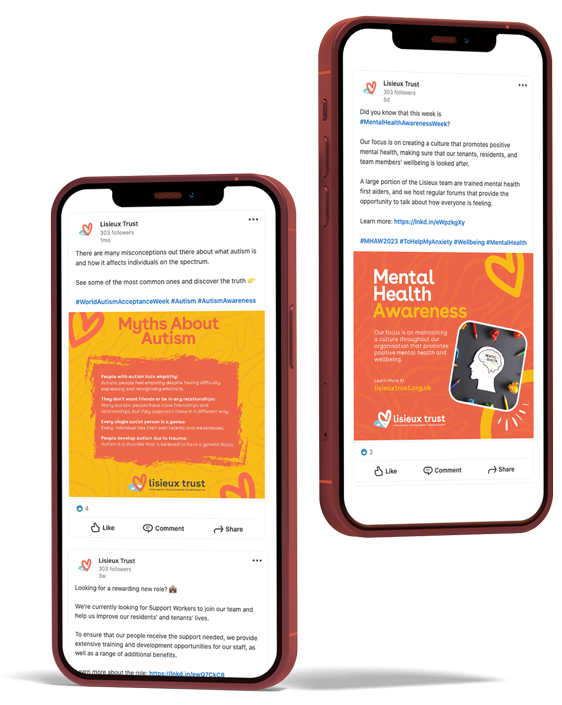 Lisieux social media management and social media design