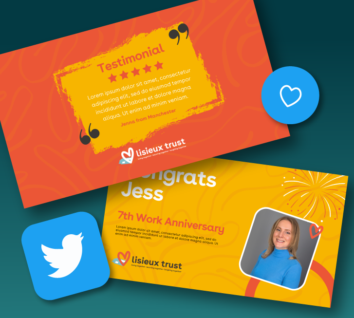 Lisieux Trust Twitter page management and social media design