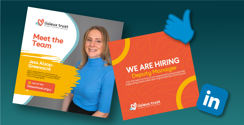 LinkedIn social media design and social media management for Lisieux Trust