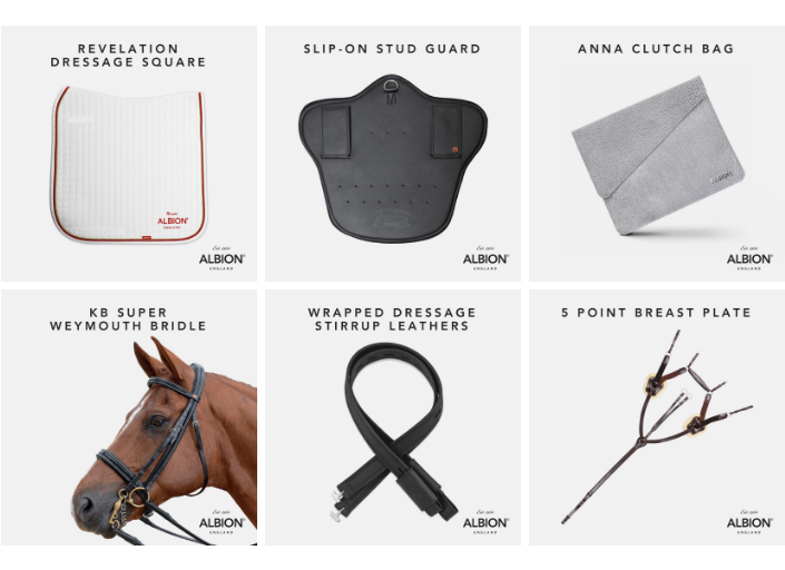 Albion England's social media marketing designs for a range of posts