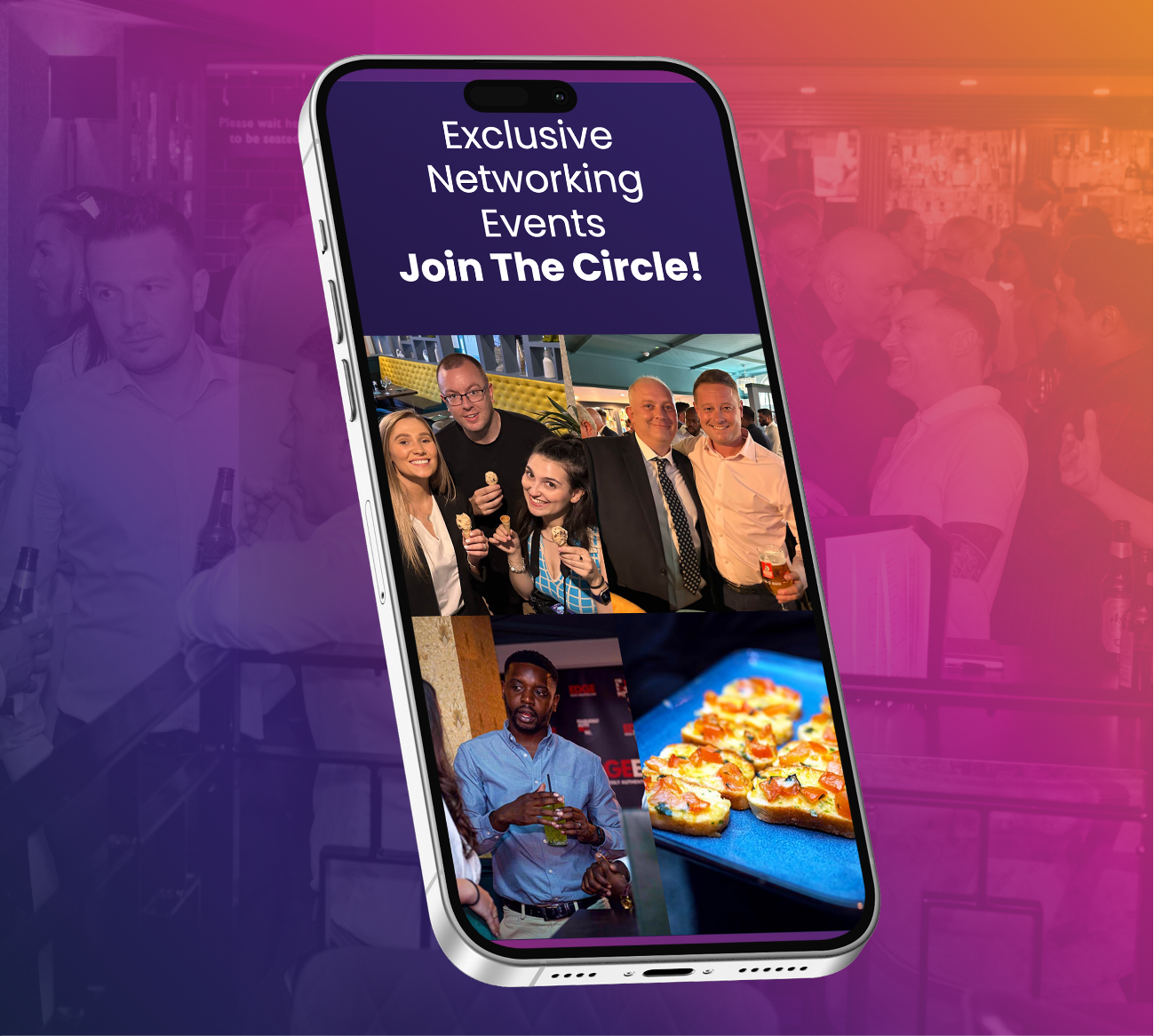 The Circle event photography on a mobile phone