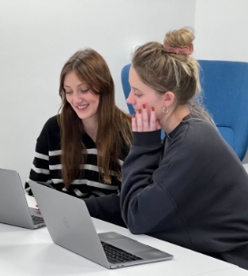 two people in a digital marketing masterclass