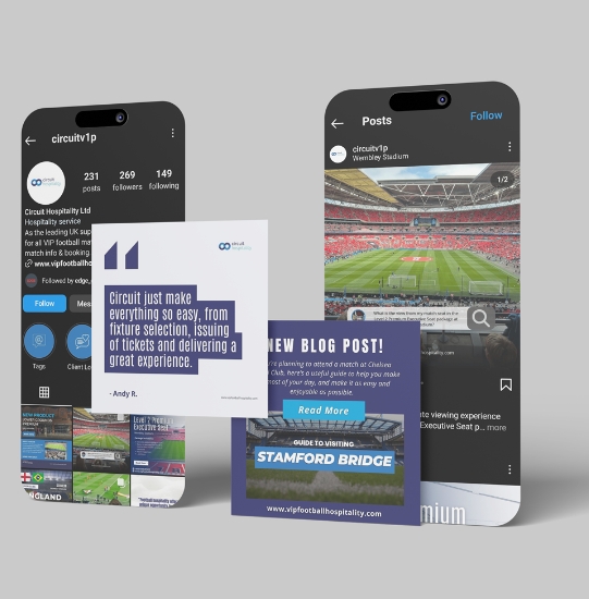 Circuit Hospitality social media platform design and customer reviews