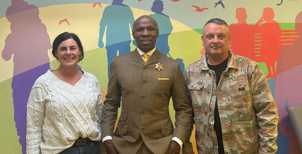 Karen with Trust Huddle founders Chris Eubank and Paul Broadbent