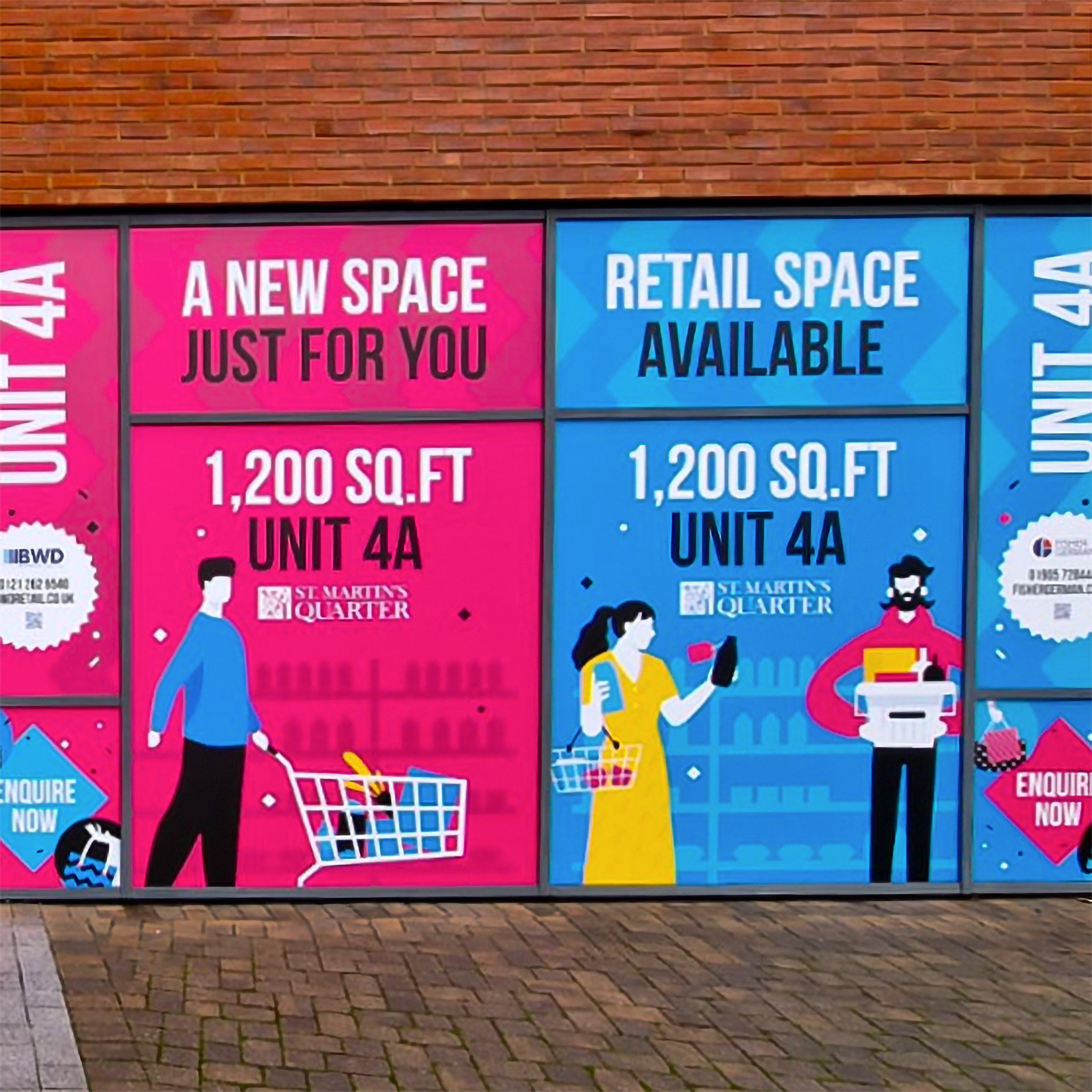 Brochure facing outwards.