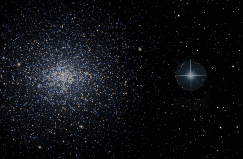 Image of a galaxy with a single star